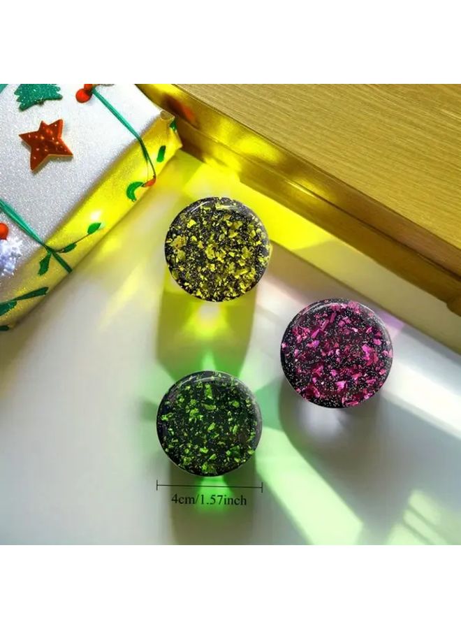 Flexible Finger Saving Phone Holder Silvery Foil Star Elements Perfect Gift - Image 2